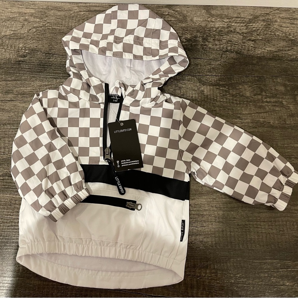 Nwt little bipsy checkered windbreaker
